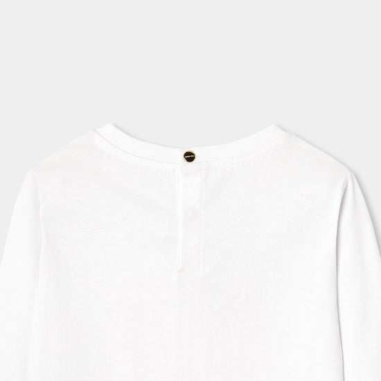 フラワーモチーフ長袖Tシャツ