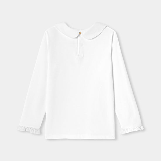 フリル付き長袖Tシャツ
