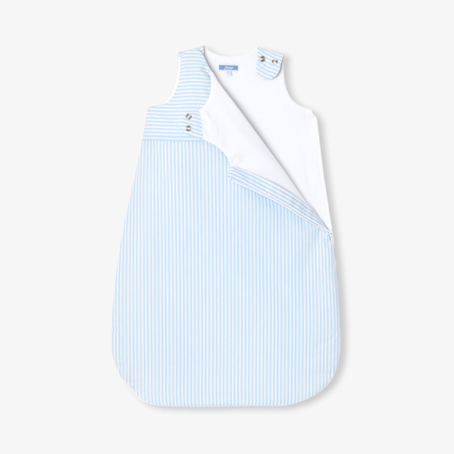 手刺しゅう入りストライプ柄スリーパー