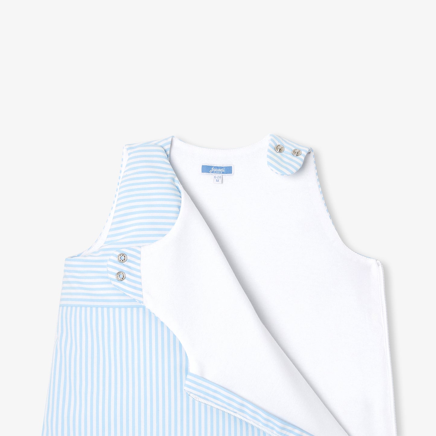 【長さ調整可能】手刺しゅう入りストライプ柄スリーパー