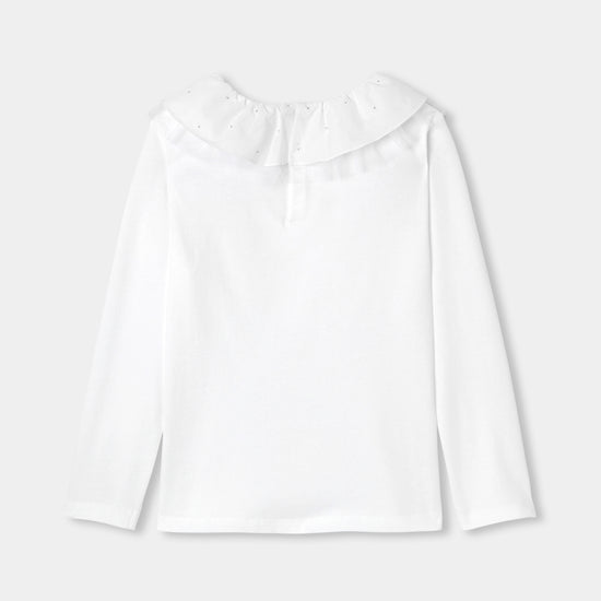 チュール襟Tシャツ