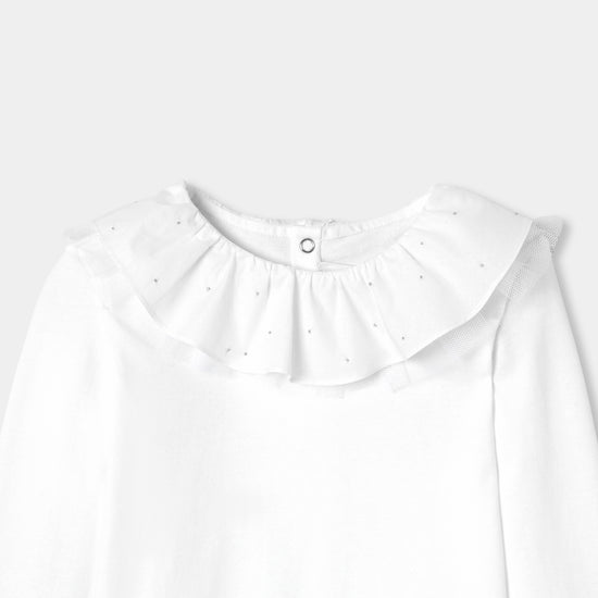 チュール襟Tシャツ