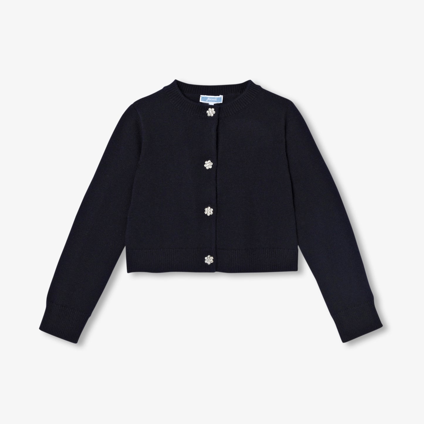 花型ボタン付きカーディガン