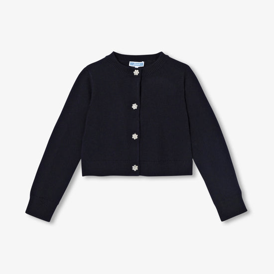 花型ボタン付きカーディガン