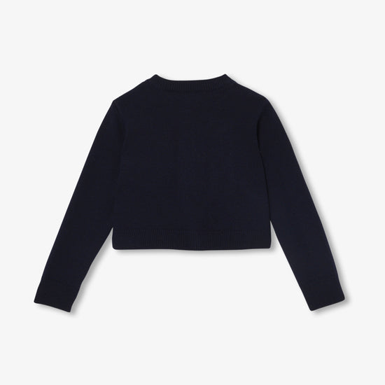 花型ボタン付きカーディガン