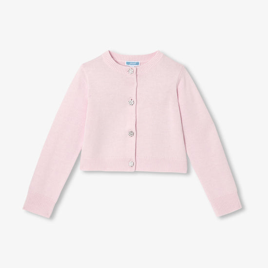 花型ボタン付きカーディガン