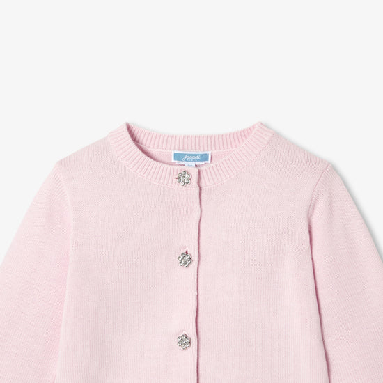 花型ボタン付きカーディガン