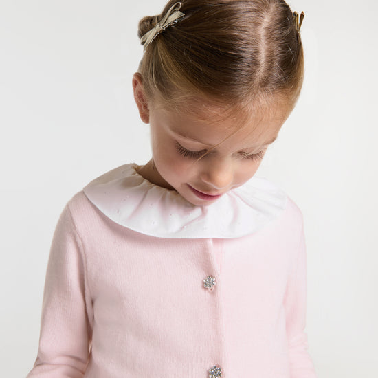 花型ボタン付きカーディガン