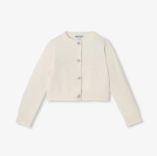 花型ボタン付きカーディガン