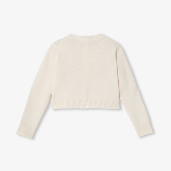 花型ボタン付きカーディガン