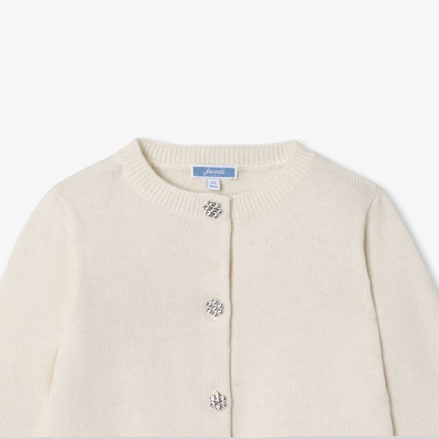 花型ボタン付きカーディガン