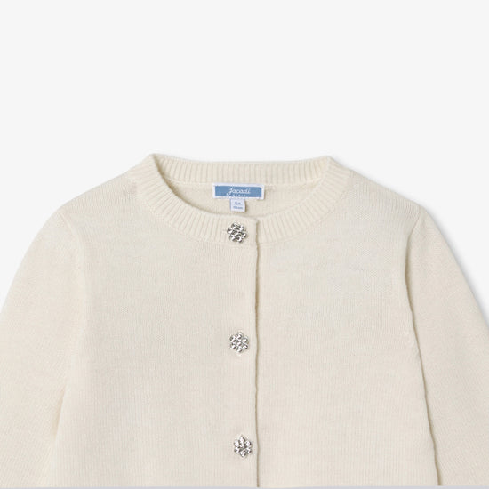 花型ボタン付きカーディガン