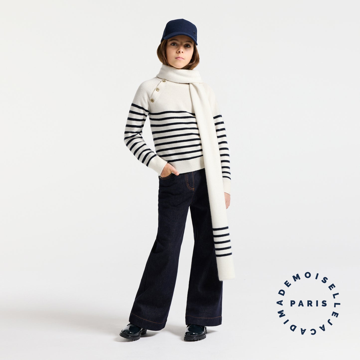 リジッドデニムワイドパンツ