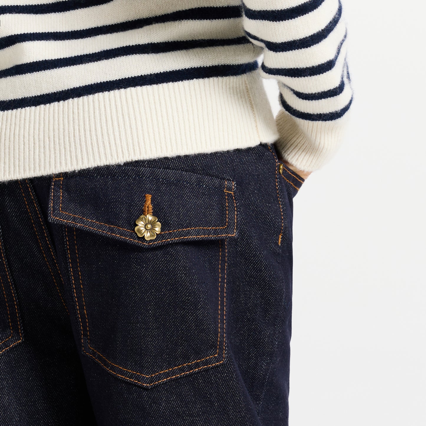 リジッドデニムワイドパンツ