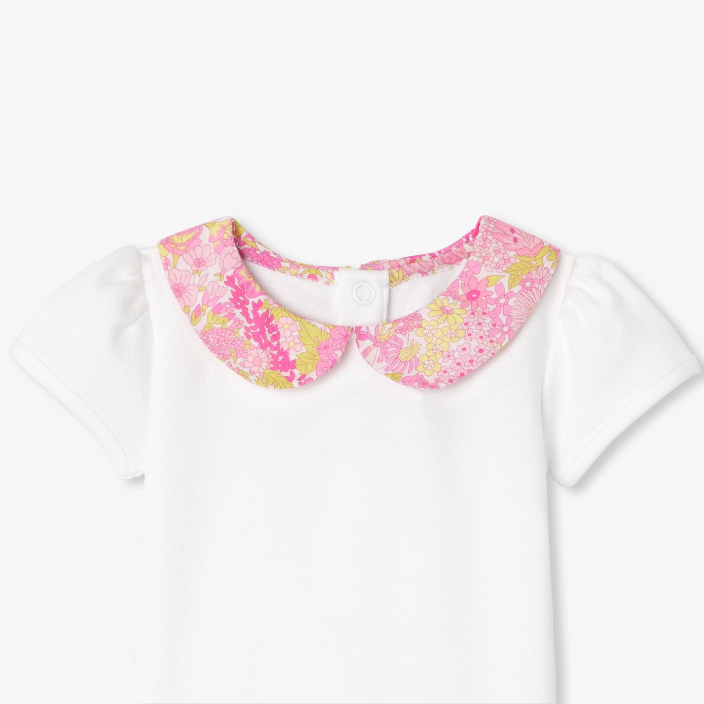 リバティカラー半袖ボディスーツ