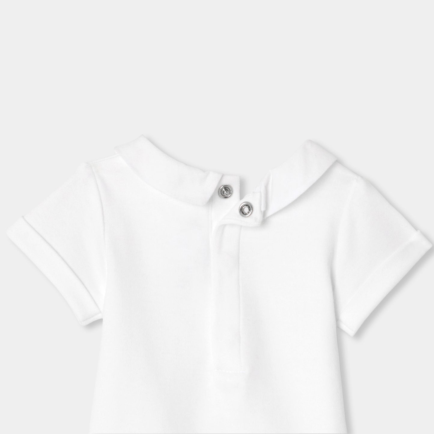 手刺しゅう入り半袖ボディスーツ