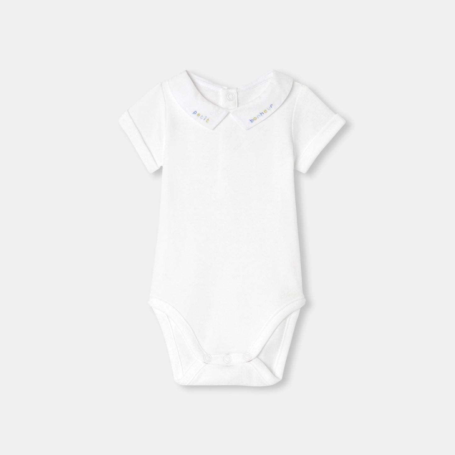 手刺しゅう入り半袖ボディスーツ