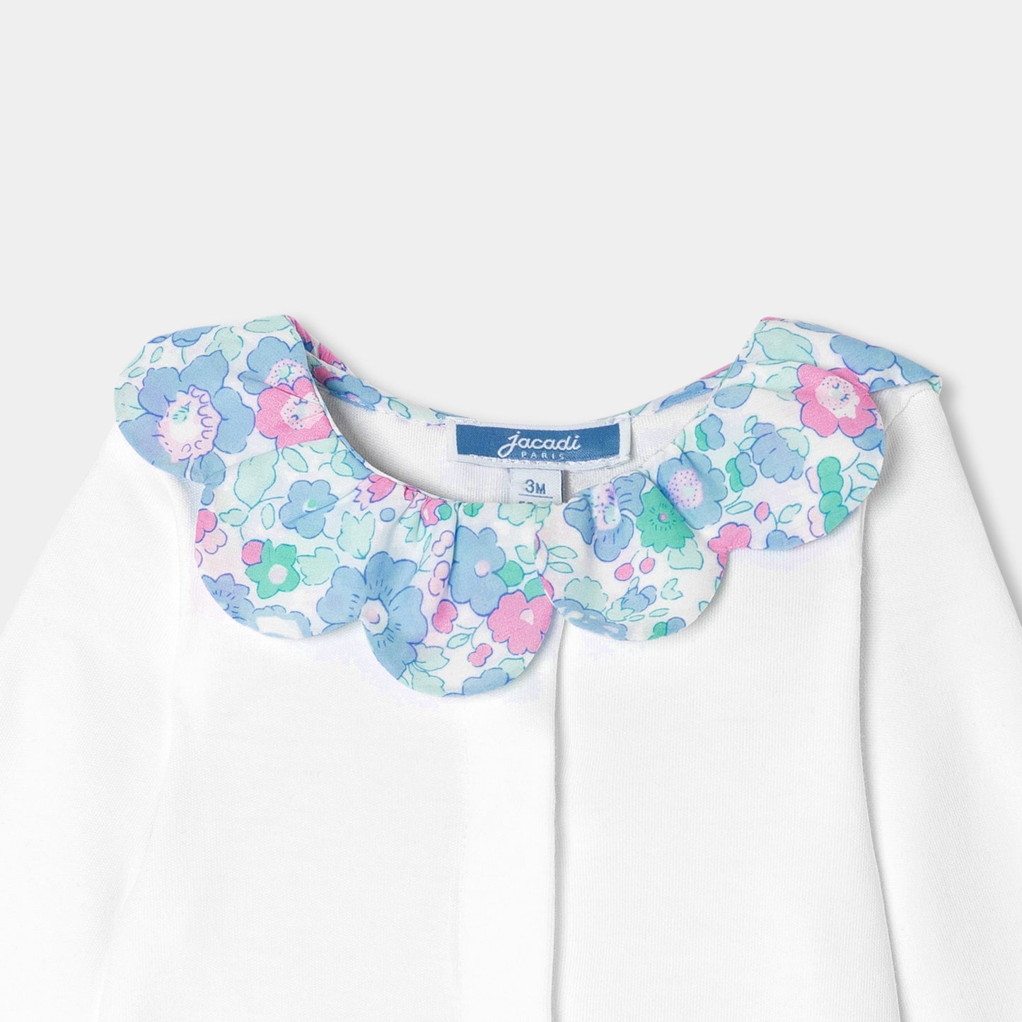 リバティプリントカラー足つきロンパース