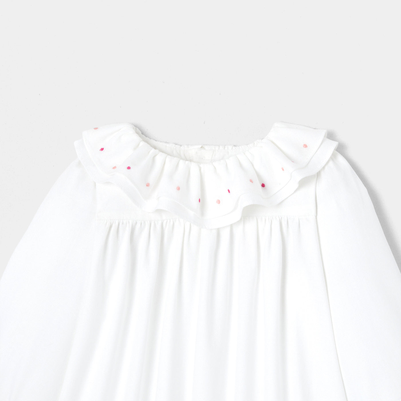 PERLETTE - 刺繡入りダブルフリル襟ブラウス