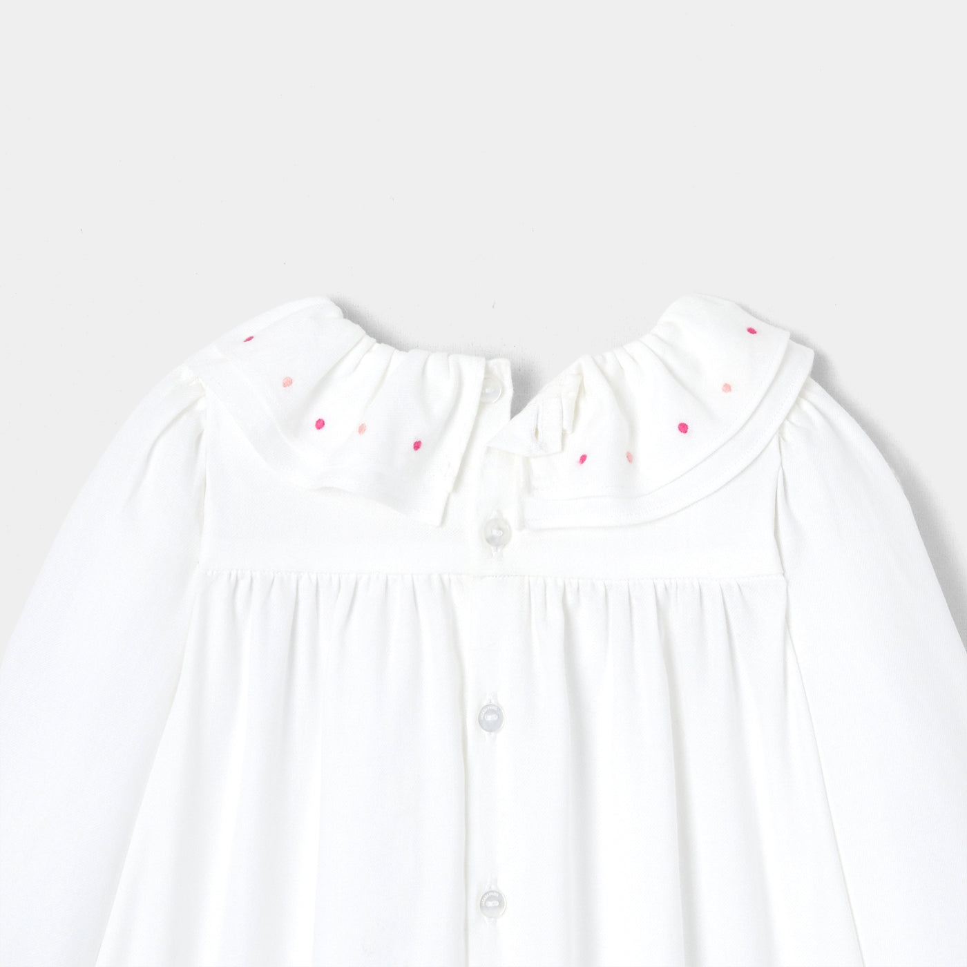 PERLETTE - 刺繡入りダブルフリル襟ブラウス