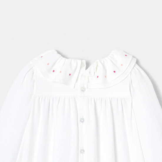 PERLETTE - 刺繡入りダブルフリル襟ブラウス