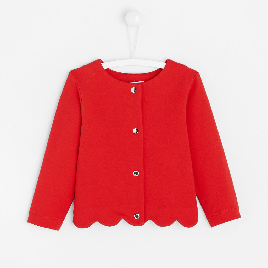 RED ホリデー ジャガード ショールカーデ カーディガン クリスマス ベア 赤 RED ホリデー ジャガード ショールカーデ カーディガン